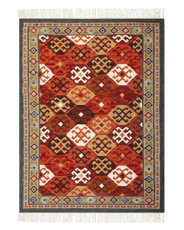 Dywan wełniany kilim140 x 200 cm wielokolorowy Urtsadzor 1 szt.