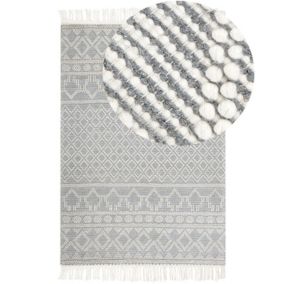 Dywan wełniany ze wzorem geometrycznym 160 x 230 cm beżowo-szary Solhan 1 szt.
