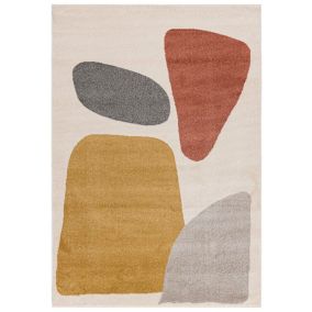 Dywan wewnętrzny Lucy NP21A prostokąt Mazovia 160x 230 cm beżowy,kremowy motyw geometryczny średni włos 1 szt.