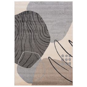 Dywan wewnętrzny Lucy NP32B prostokąt Mazovia 180x 250 cm beżowy,kremowy motyw geometryczny średni włos 1 szt.