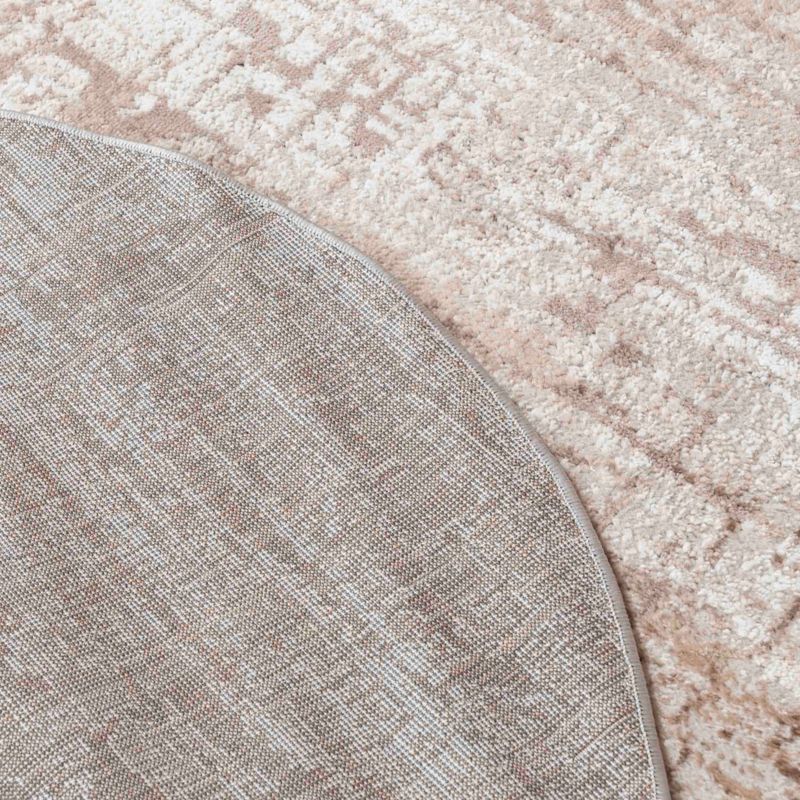Dywan wewnętrzny Portland D175E okrągły Mazovia 120 cm beżowy abstrakcyjny krótki włos 1 szt.