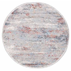 Dywan wewnętrzny Portland G509C okrągły Mazovia 120 cm szary beżowy pomarańczowy abstrakcyjny krótki włos 1 szt.
