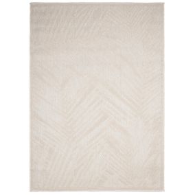 Dywan wewnętrzny/zewnętrzny Cansas BD80B prostokąt Mazovia 60x 100 cm beżowy,kremowy motyw roślinny krótki włos 1 szt.