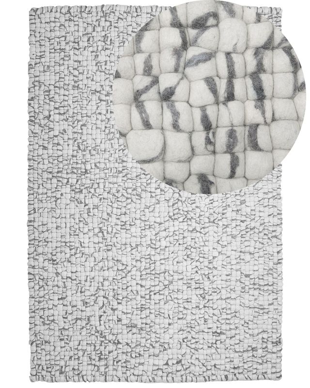 Dywan z filcowych kulek 160 x 230 cm jasnoszary Amdo 1 szt.