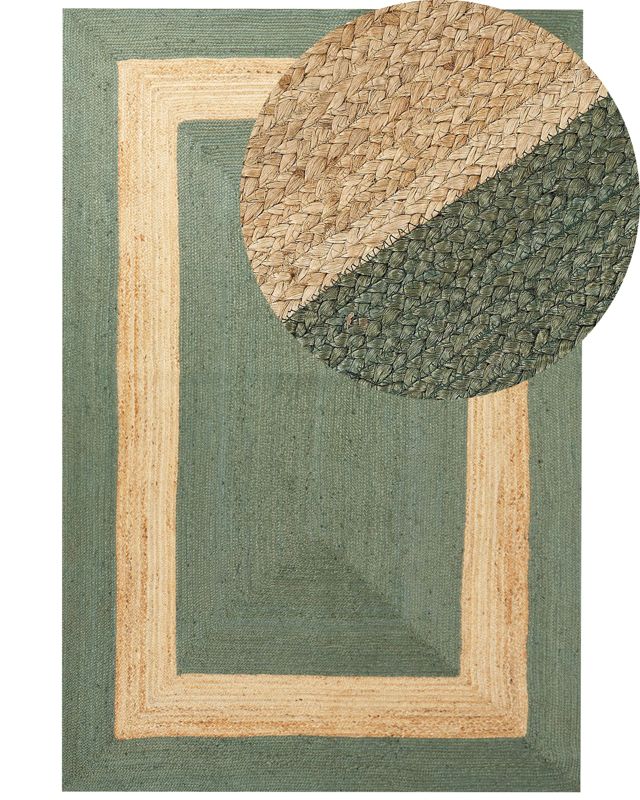 Dywan z juty 200 x 300 cm zielony Karakuyu 1 szt.