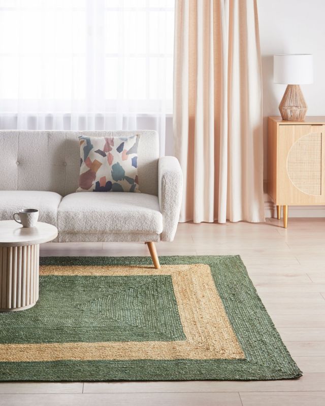 Dywan z juty 200 x 300 cm zielony Karakuyu 1 szt.