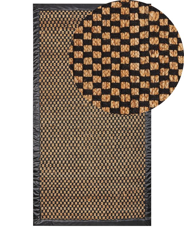 Dywan z juty 80 x 150 cm czarno-beżowy Gerce 1 szt.