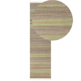 Dywan z juty 80 x 300 cm beżowo-zielony Talpur 1 szt.