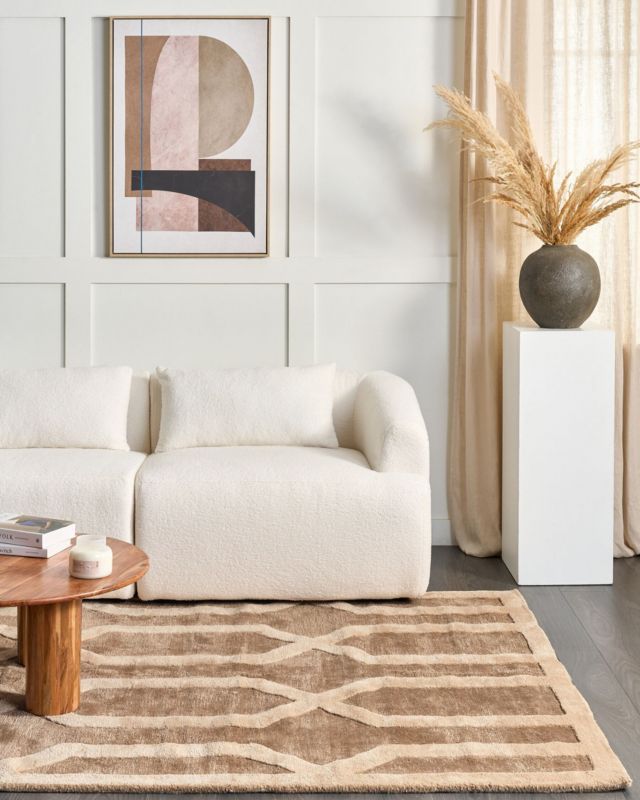 Dywan z wiskozy 160 x 230 cm beżowo-brązowy Mahrin 1 szt.