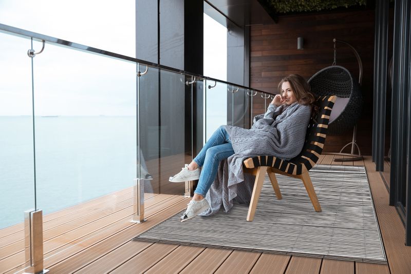 Tulup Outdoor Carpet 140x210 cm Voděodolná, lehká bambusová rohož 1 ks.