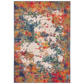 Dywan Zewnętrzny / Wewnętrzny Płaskotkany Aventura ED15A prostokąt Mazovia 80x 150 cm kolorowy motyw abstrakcyjny 1 szt.
