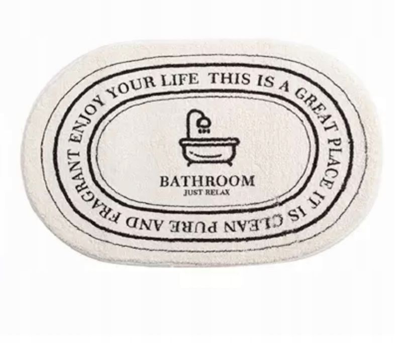 Dywanik łazienkowy antypoślizgowy, biały, puszysty "Bathroom" 1szt