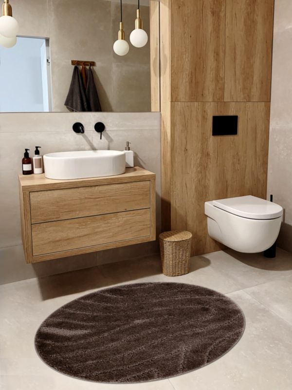 Dywanik łazienkowy Dywaniki łazienkowe RugsX koło 100 cm brąz KPL321 1 szt.