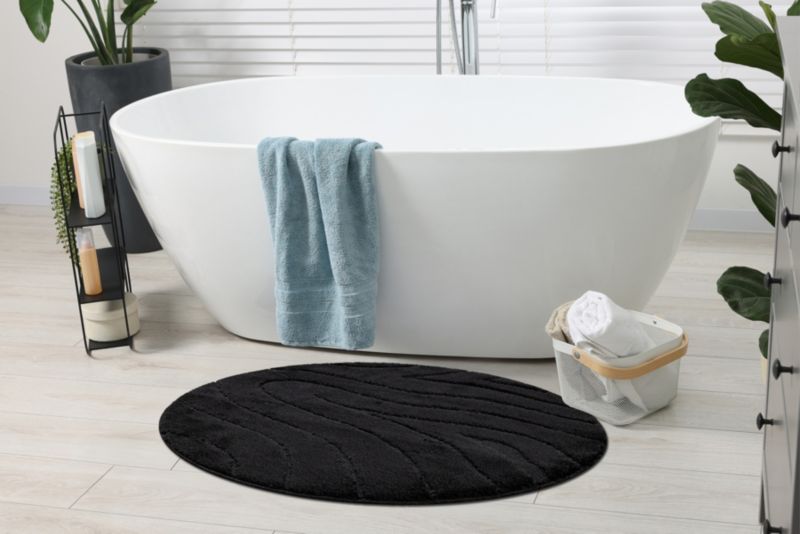 Dywanik łazienkowy Dywaniki łazienkowe RugsX koło 100 cm czarny KPL287 1 szt.