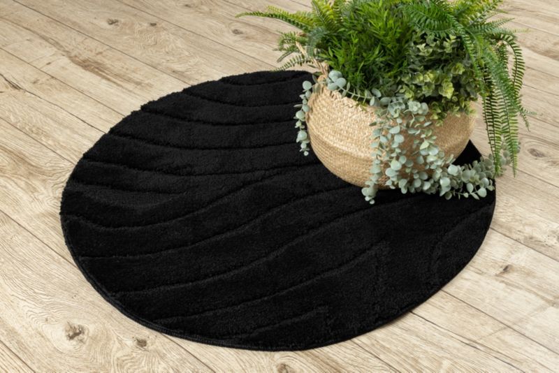 Dywanik łazienkowy Dywaniki łazienkowe RugsX koło 100 cm czarny KPL287 1 szt.