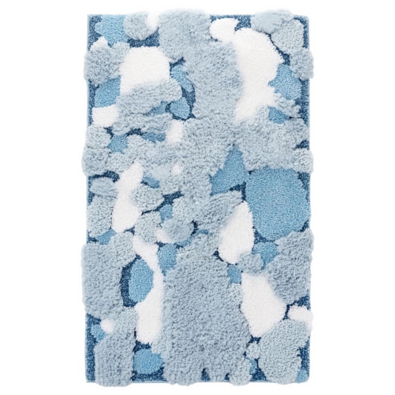 Dywanik łazienkowy Shaggy 3D Gaia e-floor 50x80 cm strukturalny niebieski 1 szt