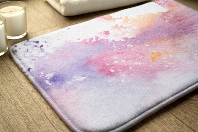 Dywanik łazienkowy Tulup 75x45cm Kolorowe plamy Mikrofibra Antypoślizgowy 1 szt.