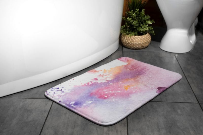 Dywanik łazienkowy Tulup 75x45cm Kolorowe plamy Mikrofibra Antypoślizgowy 1 szt.