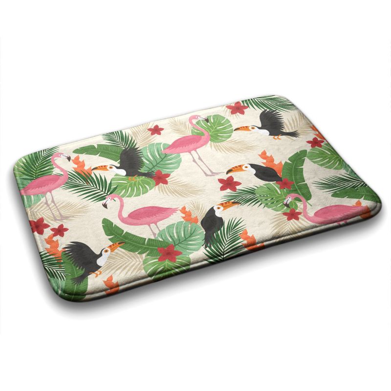 Dywanik łazienkowy Tulup 75x45cm Ptaki Flamingi Poliester Szybkoschnący 1 szt.