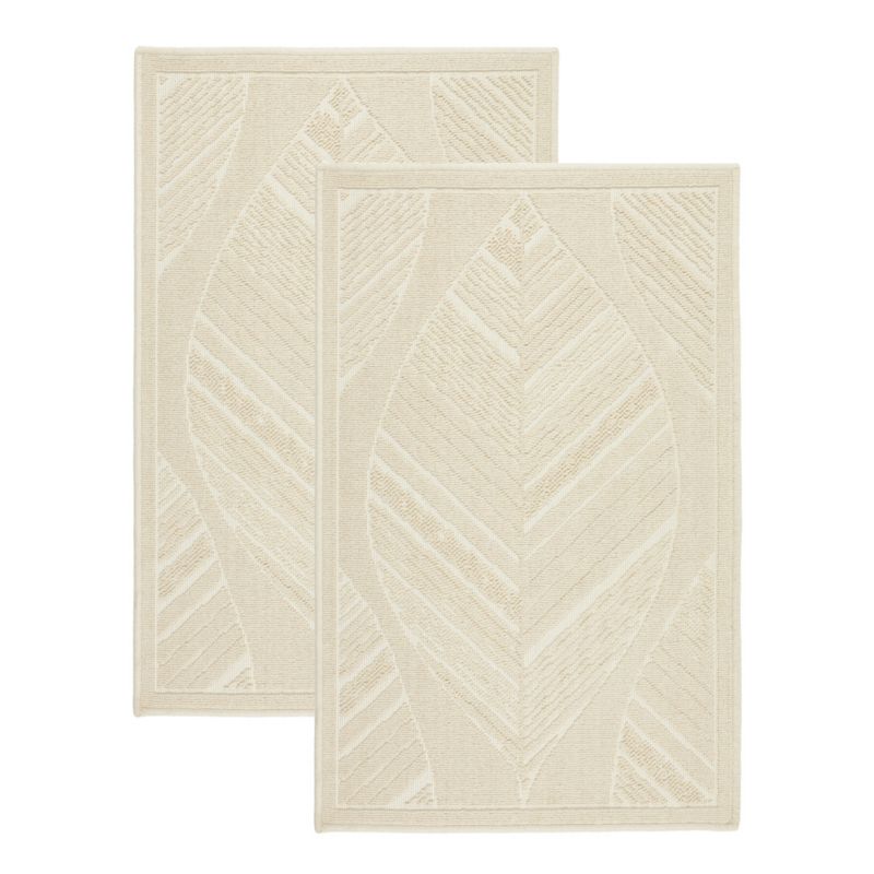 Dywanik bawełniany e-floor 60x90 cm Lino antypoślizgowy egipski do prania pokoju łazienki Boho beżowy zestaw 2 szt