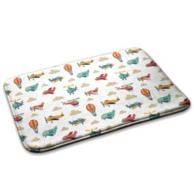 Dywanik dla dzieci Tulup 75x45cm Samoloty i balony Miękki i antypoślizgowy 1 szt.