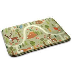 Dywanik dla dzieci Tulup 90x60cm Leśna fauna Miękki i antypoślizgowy 1 szt.