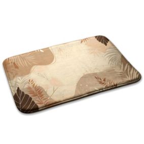 Dywanik do sypialni Tulup 75x45cm Liście i wzory Miękki i antypoślizgowy 1 szt.