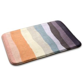 Dywanik do sypialni Tulup 90x60cm Kolorowe pionowe pasy Miękki i antypoślizgowy 1 szt.