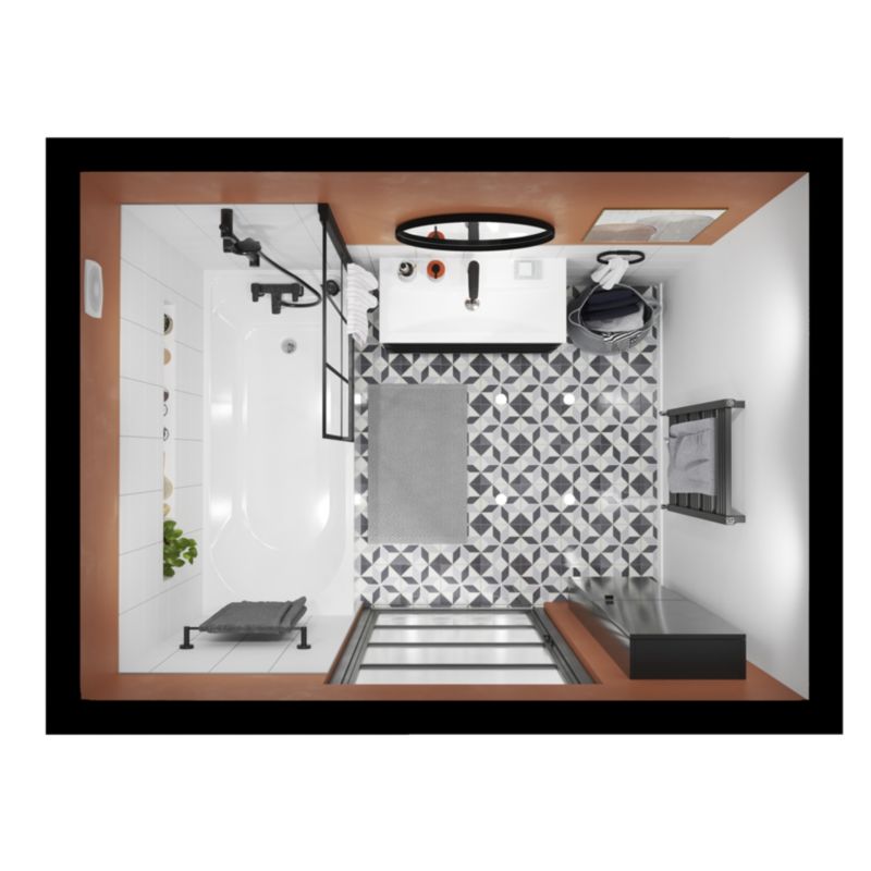 Dywanik łazienkowy GoodHome Elland 50 x 80 cm szaro-beżowy