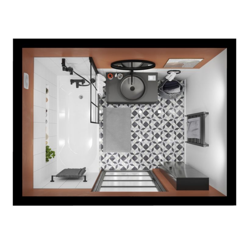 Dywanik łazienkowy GoodHome Elland 50 x 80 cm szaro-beżowy