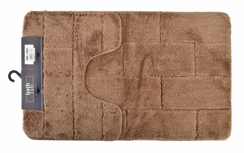 Dywaniki łazienkowe poliester ZAC MONDEX  Komplet 50x37/50x80 brązowe 2 szt kpl