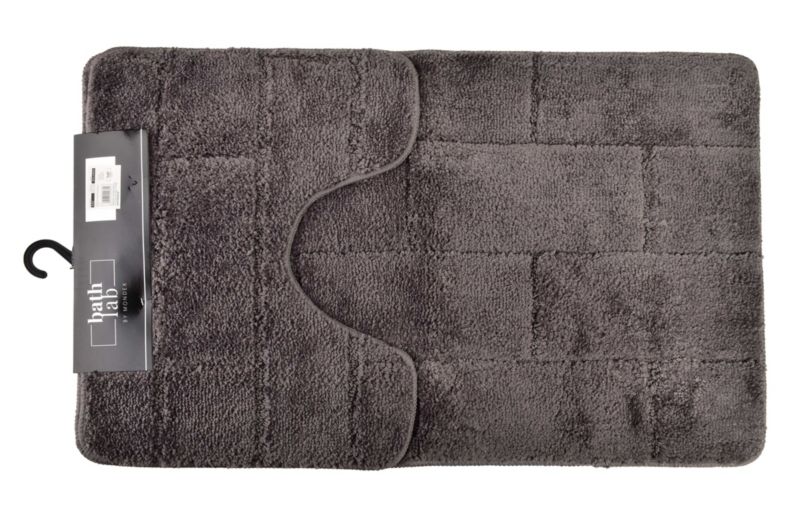 Dywaniki łazienkowe poliestrowe ZAC MONDEX 50x37/50x80 cm ciemny szary 2 szt kpl