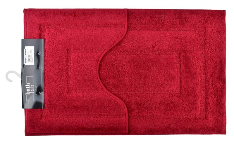 Dywaniki łazienkowe tekstylne MONDEX ZAC Komplet 50x40/50x80 cm czerwone 2 szt