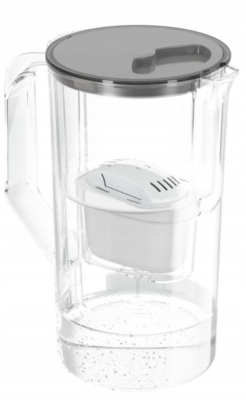 Dzbanek filtrujący wodę, AquaFloow J-MAXI, plastikowy, 2.5l, szary + 3x filtr wody AquaFloow Maxi, zestaw, 4szt