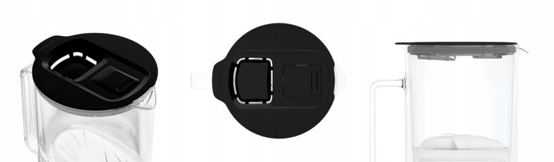 Dzbanek filtrujący wodę, Wessper D4 BOROSILICATE, szklany, licznik LED, 2 l, zestaw z 1 filtrem Aquamax, czarny, 2szt
