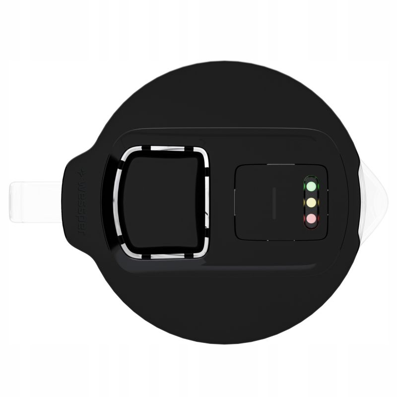 Dzbanek filtrujący wodę, Wessper D4 BOROSILICATE, szklany, licznik LED, 2 l, zestaw z 1 filtrem Aquamax, czarny, 2szt