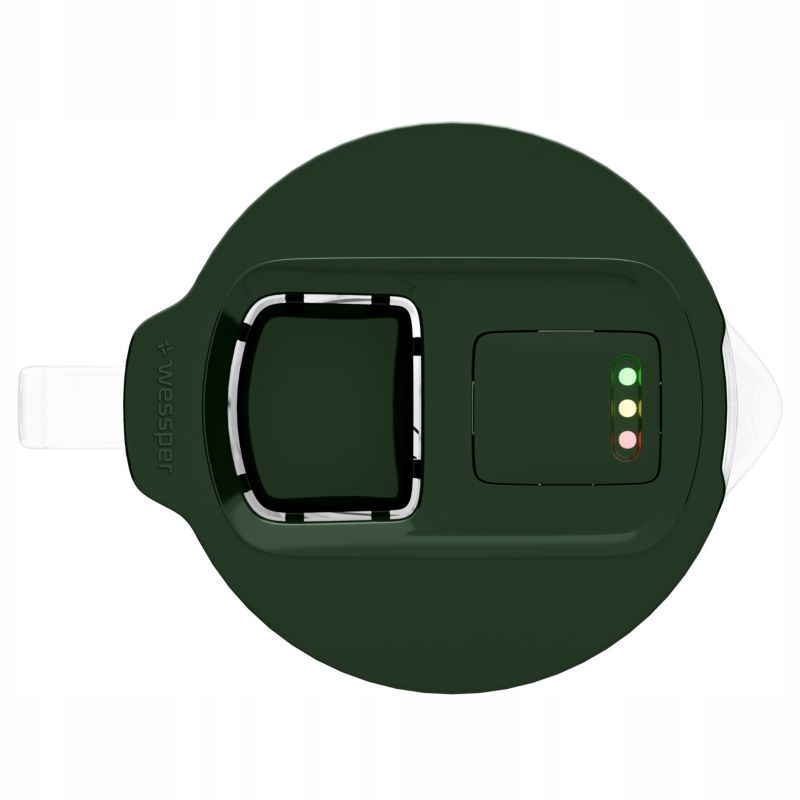 Dzbanek filtrujący wodę, Wessper D4 BOROSILICATE, szklany, licznik LED, 2 l, zestaw z 6 filtrami Aquamax, zielony, 7szt