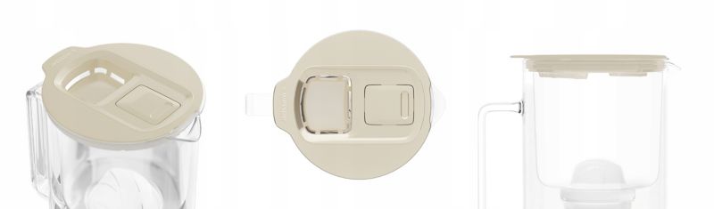 Dzbanek filtrujący wodę, Wessper D4 BOROSILICATE, szklany, z licznikiem LED, 2 l, zestaw z 1 filtrem wody, beżowy, 2szt