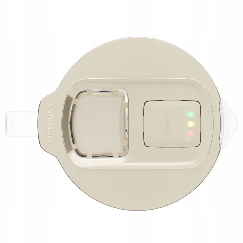 Dzbanek filtrujący wodę, Wessper D4 BOROSILICATE, szklany, z licznikiem LED, 2 l, zestaw z 1 filtrem wody, beżowy, 2szt
