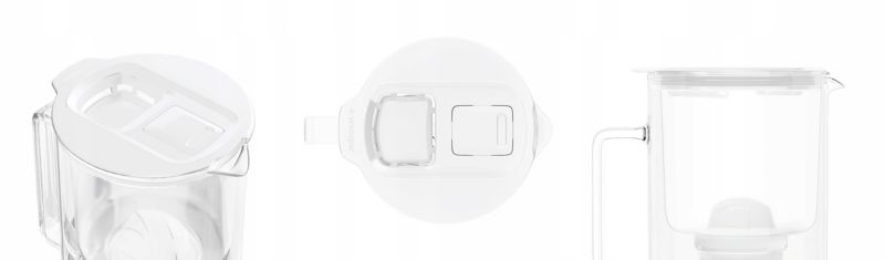 Dzbanek filtrujący wodę, Wessper D4 BOROSILICATE, szklany, z licznikiem LED, 2 l, zestaw z 1 filtrem wody, biały, 2szt