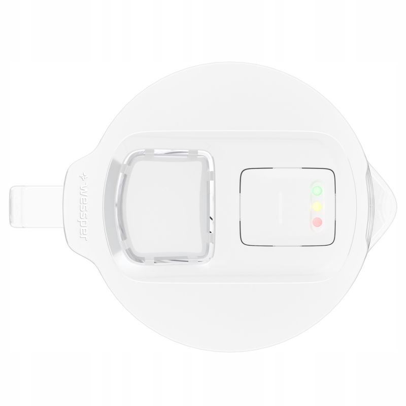 Dzbanek filtrujący wodę, Wessper D4 BOROSILICATE, szklany, z licznikiem LED, 2 l, zestaw z 1 filtrem wody, biały, 2szt