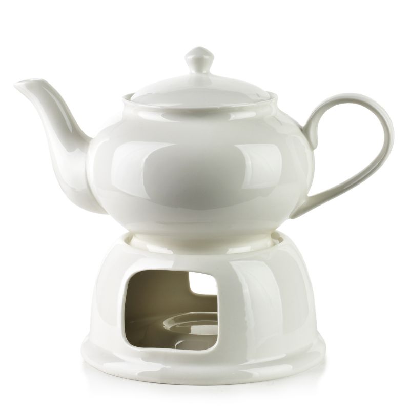 Dzbanek porcelanowy BASIC z podgrzewaczem 23x14 cm biały 1 szt.