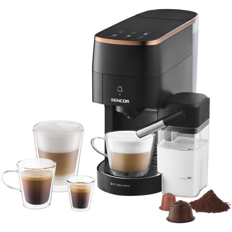 Ekspres Do Kawy Kapsułkowy 3w1 Sencor SCC 3000BK 1450W Nespresso Dolce Gusto 1szt