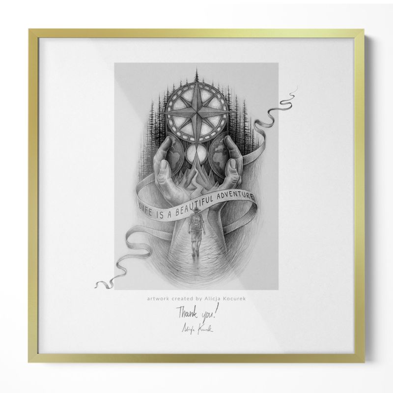 Elegancka Ramka Do Salonu I Sypialni Tulup 50x50 cm Złota 1 szt.