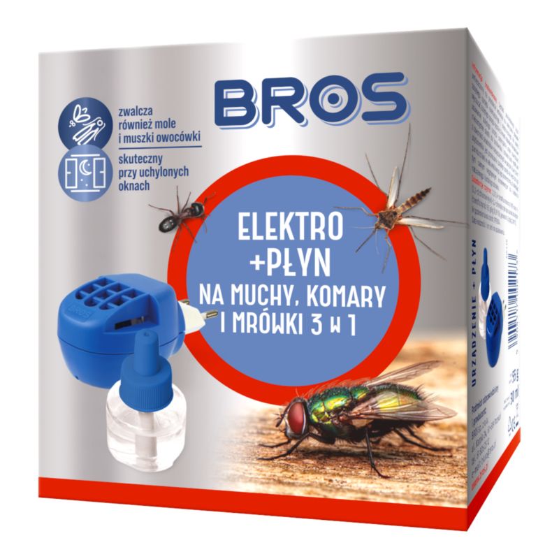 Elektrofumigator Bros 3W1 Na Muchy Komary I Mrówki 1 Szt.