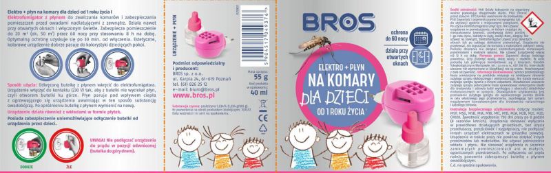 Elektrofumigator dla dzieci Bros na komary