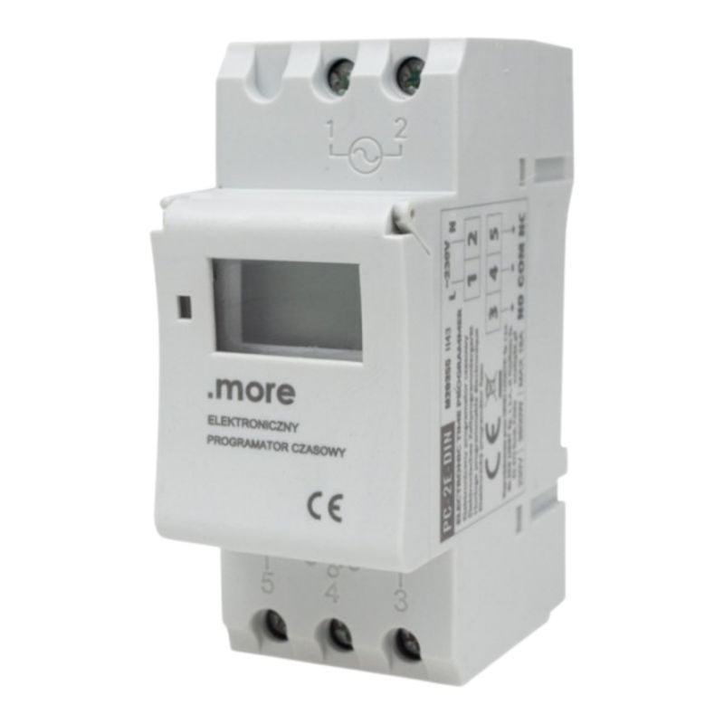 Elektroniczny Programator Czasowy Ecolight 16A 2300W M20355 Pc-2E-Din 1szt.