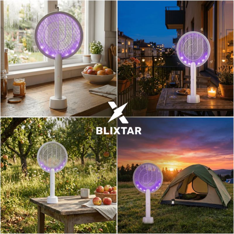 Elektryczna łapka na komary 2W1 Blixtar B-EZO-SWATTER Lampa LED Owadobójcza