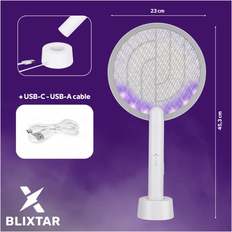 Elektryczna łapka na komary 2W1 Blixtar B-EZO-SWATTER Lampa LED Owadobójcza