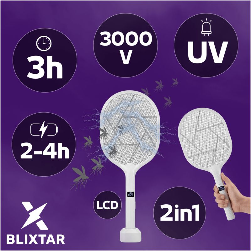 Elektryczna łapka na komary 2W1 Blixtar B-EZO-SWATTER-PRO Lampa LED Owadobójcza